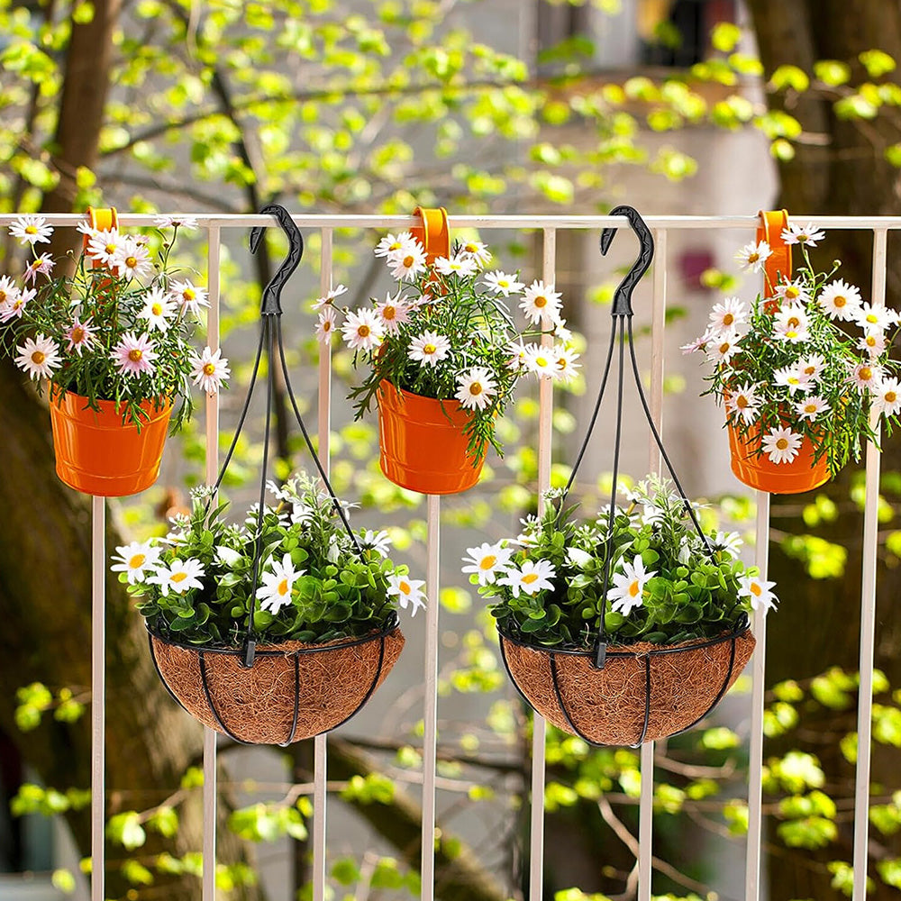 10 Pack Hanging Hooks for 18cm Pots Black