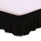 Pompom Fringe Bed Skirt Ruffle Valance Elastic Bed Wrap Around
