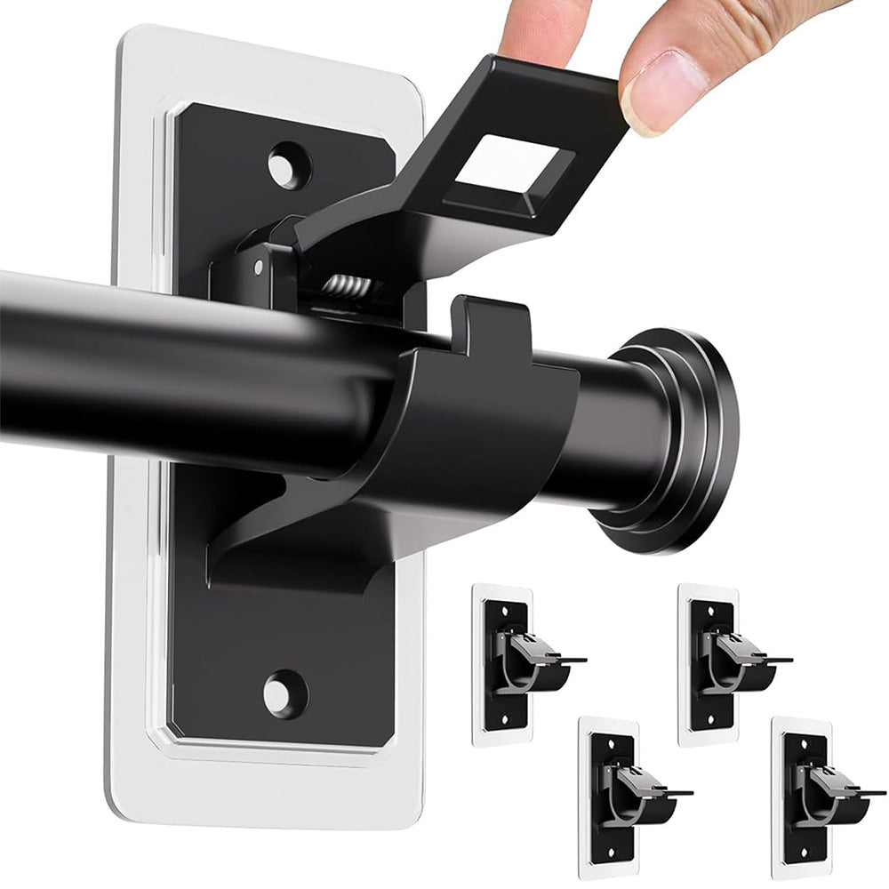 Curtain Rod Brackets Self Adhesive No Drill Transparent Invisible Holders for Curtains Towels