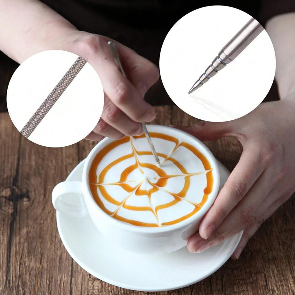 350ml Stainless Steel Milk Frothing Jug Kit with Powder Shaker