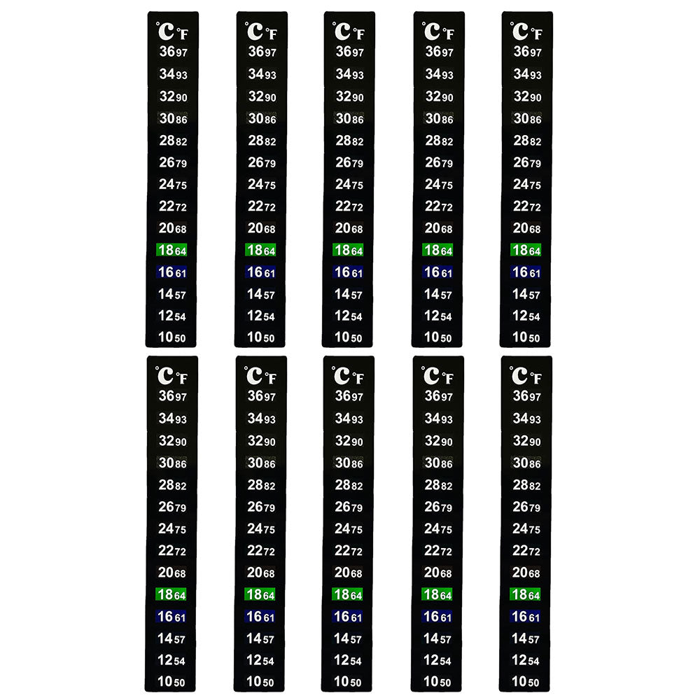 10Pcs Aquarium Thermometer Fish Tank Stickers Temperature Strip Dual Scale Stickers