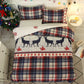 Christmas Pattern Quilt Duvet Doona Cover Set Single Double Queen King Size Bedding Set