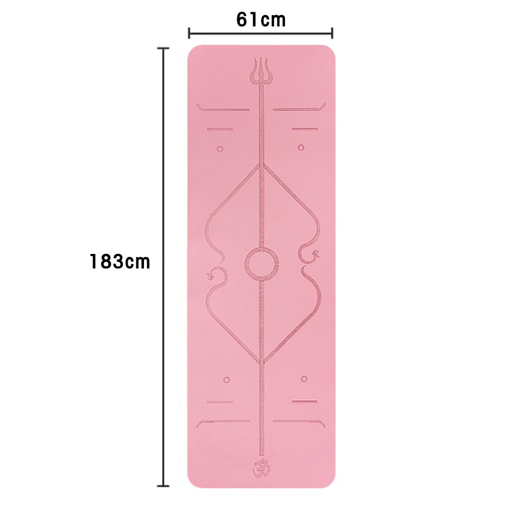 TPE Yoga Mat Exercise Fitness Sport Non Slip Workout Mat with Body Alignment Lines