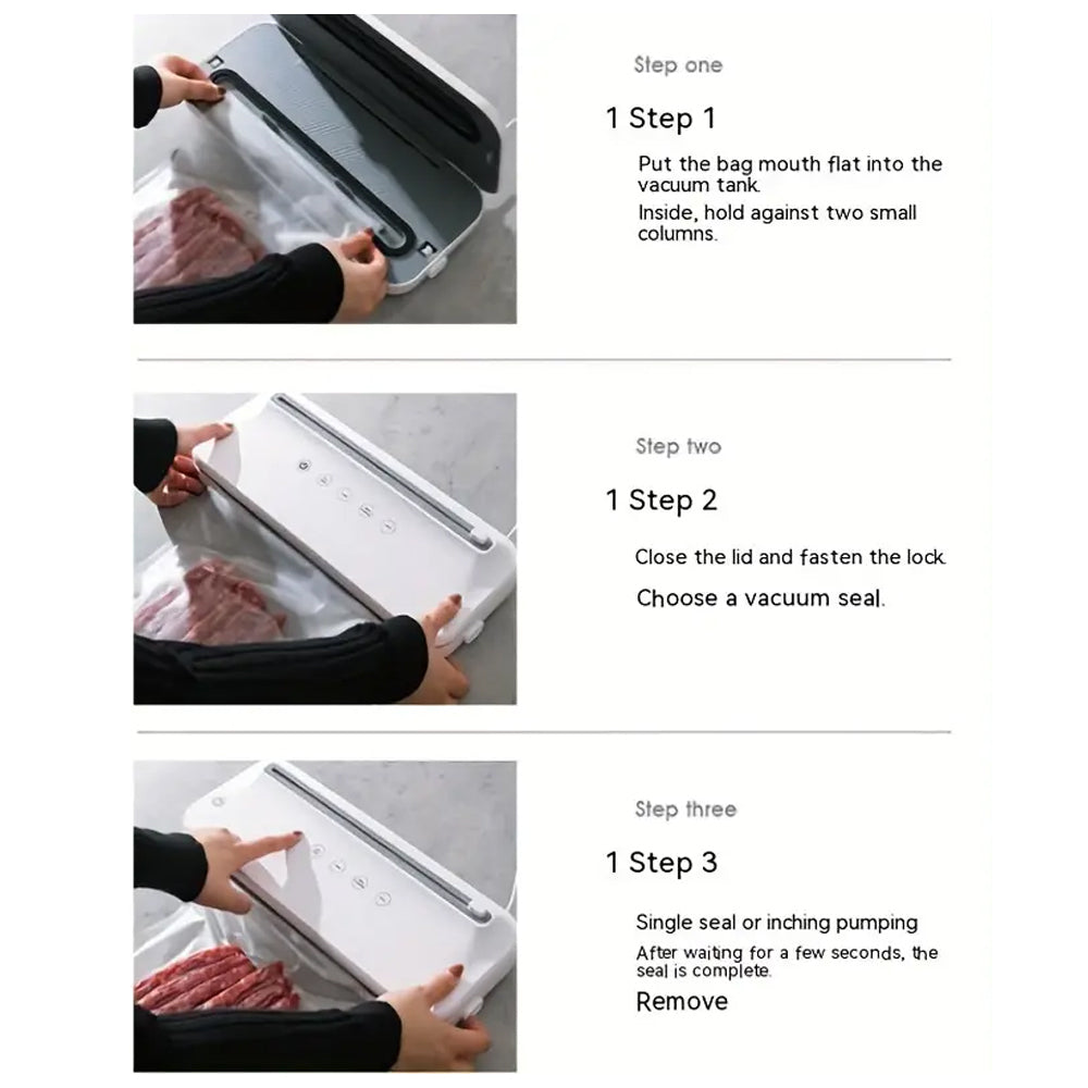 3-In-1 Kitchen Cordless Vacuum Sealer with 10Pcs Vacuum Seal Bags