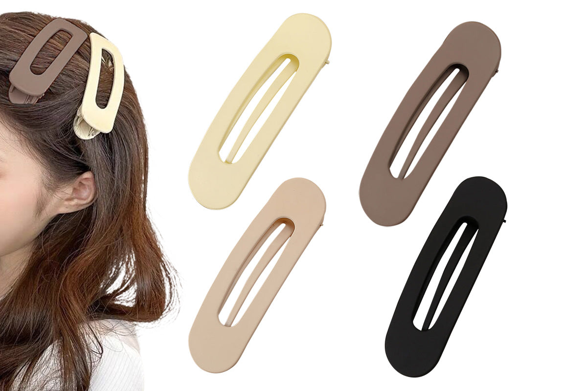 4 PCS Flat Claw Clips for Women Girls Large Lay Flat Hair Clips Strong Hold Non-Slip for Thick Thin Hair