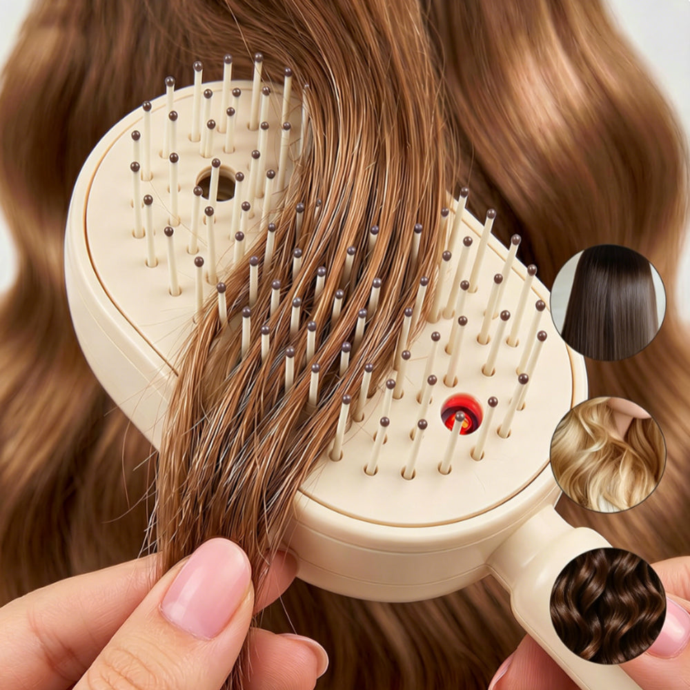 Electric Steam Hair Brush Mist Spray Cushion Comb