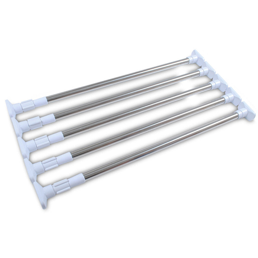 Tool Free Extendable Telescopic Hanger Wardrobe Curtain Rod Towel Rail Pole