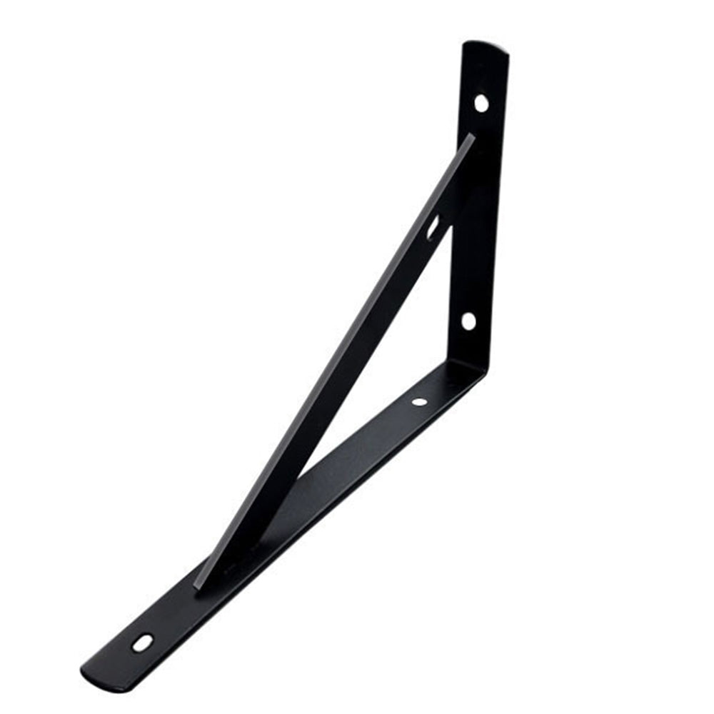 2Pcs Mild Steel Shelf Bracket Reinforced Heavy Duty Floating Shelves-Black