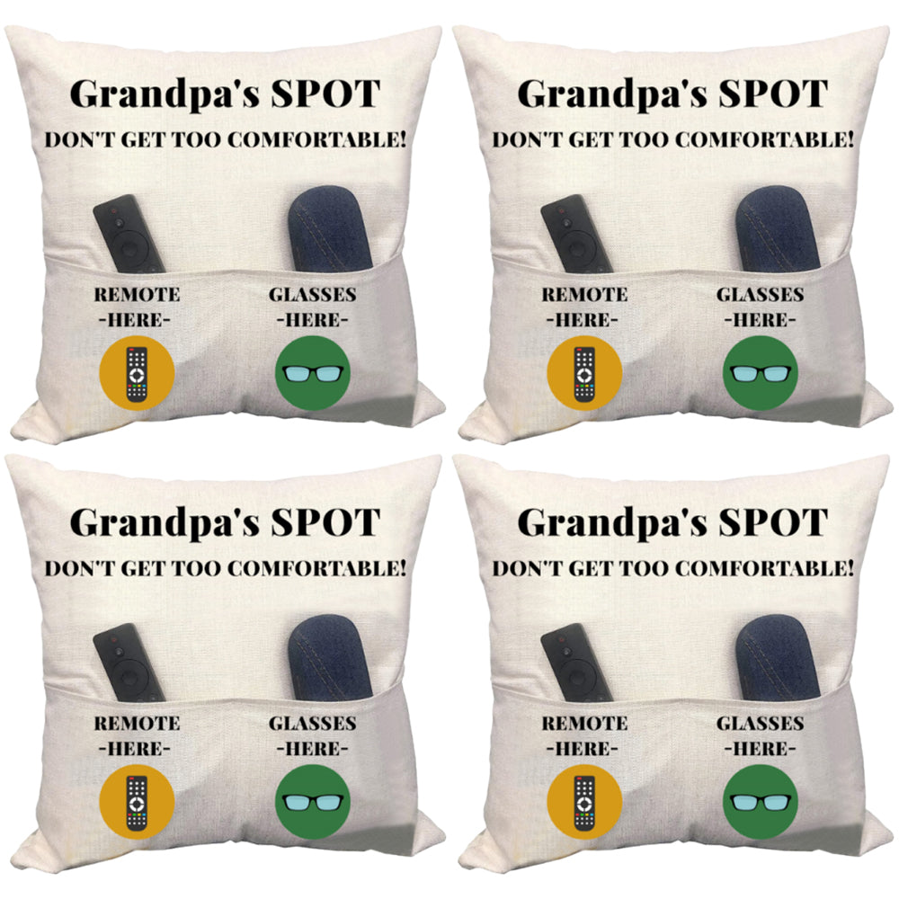4Pcs Pillowcase with 2-Pocket for Sofa Home Decoration