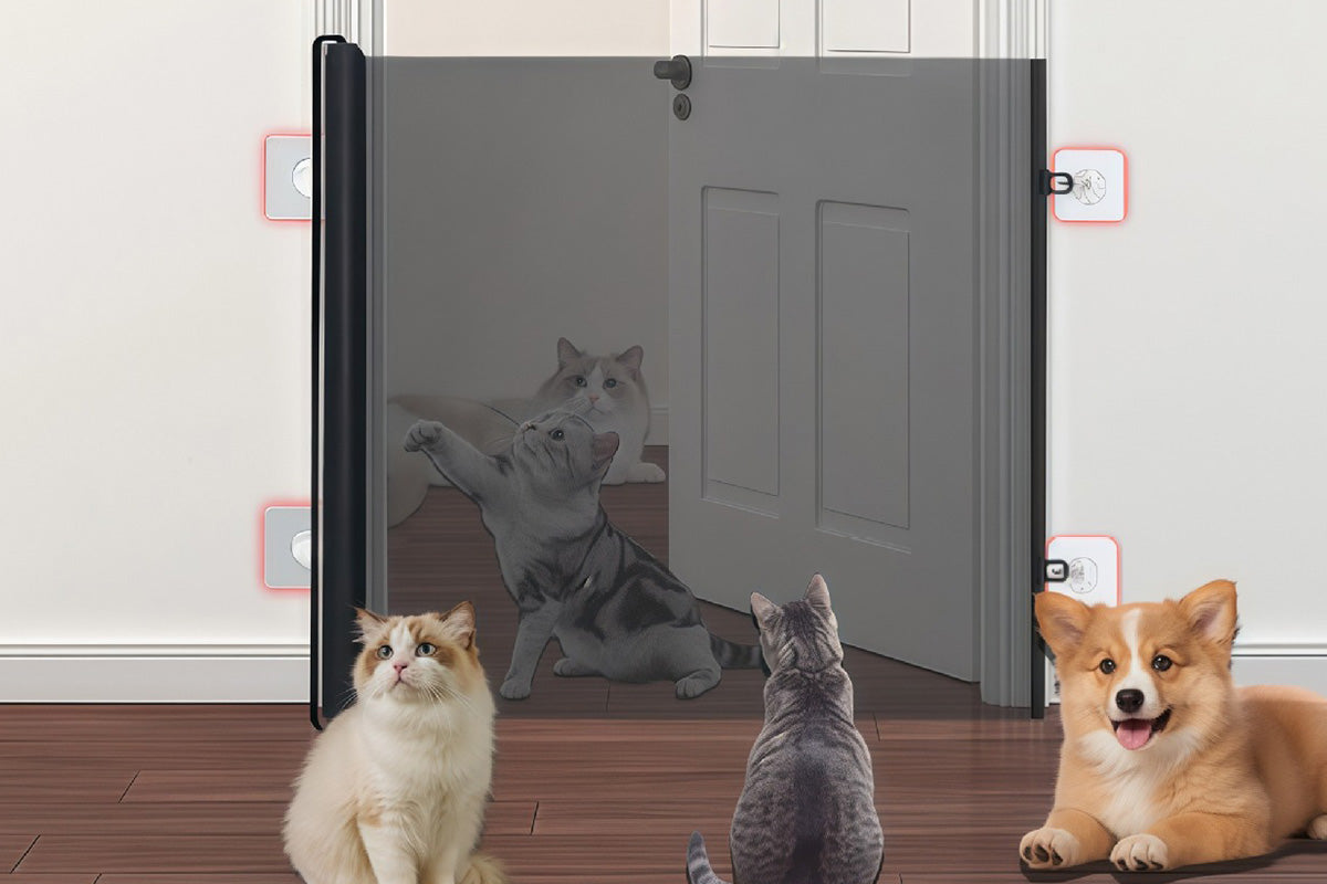 No Drill Retractable Pet Gate Barrier for Dogs and Cats Indoor Outdoor Use