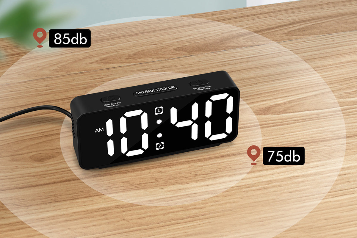 Small Digital Alarm Clock with 6 Dimmers and 5 Alarm Volumes for Bedrooms
