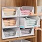 Stackable Plastic Storage Basket Foldable Closet Organizer Clothes Storage Drawer