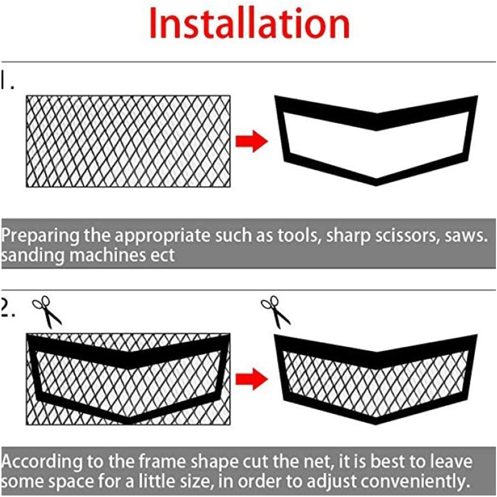 100 x 33cm Grille Mesh Aluminium Alloy Car Bumper Vent Metal Grille Net 3x6mm