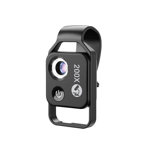 200X Phone Mini Pocket Microscope with CPL Handheld Lens and LED Light