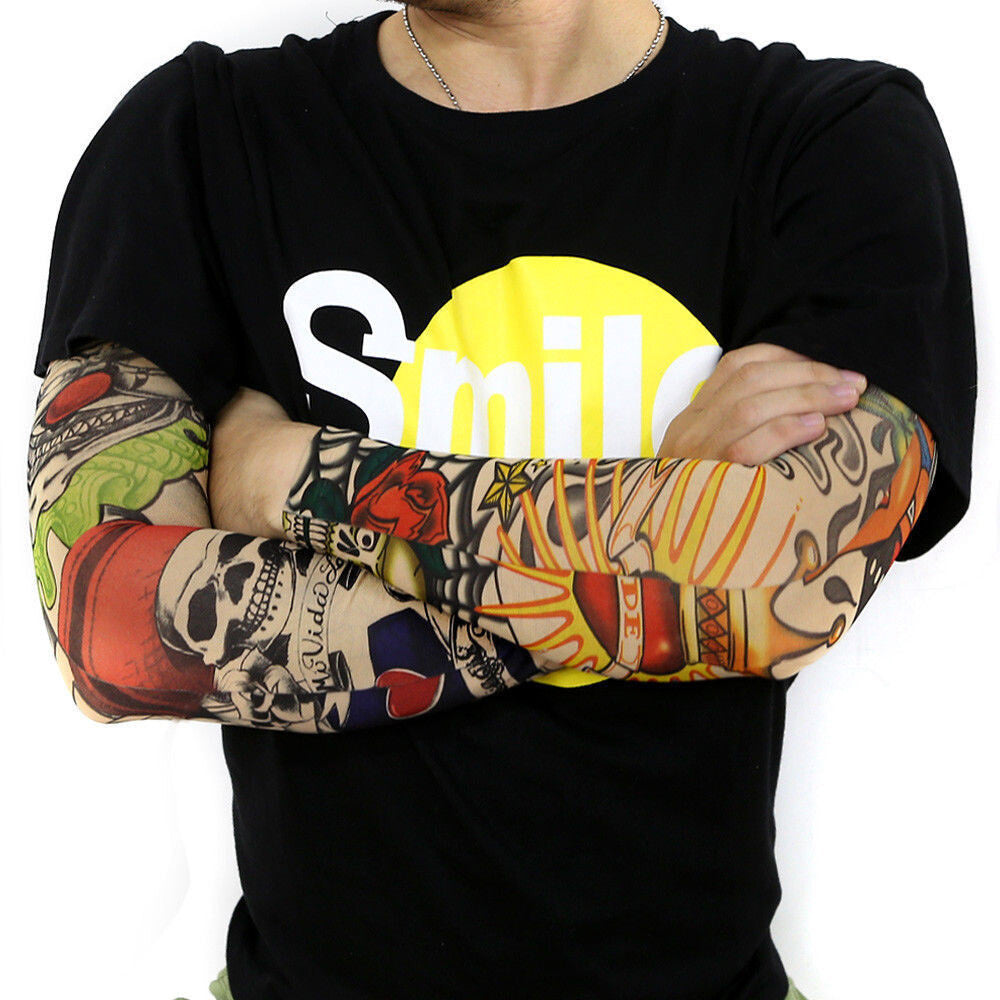6 Pack Realistic Fake Tattoo Cover for Men Wome Fake Tattoo Sleeves for Outdoor and Daily Wear
