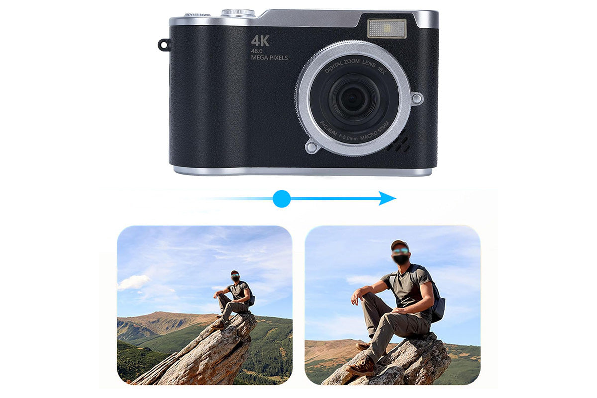 HD 1080P Flip Screen Retro Digital Camera with 2.4 inch Display