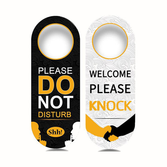Do Not Disturb Sign Door Knob Hanger Tag-Different Words on Both Sides