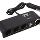 6in1 Car Charger with Dual USB and Cigarette Lighter Socket for 12V 24V Vehicles