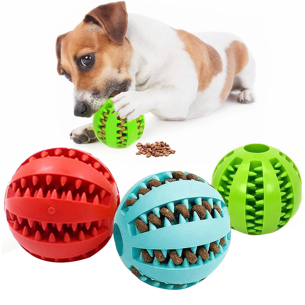 3Pcs Slow Feeder Chew Ball Toy for Puppy Pet