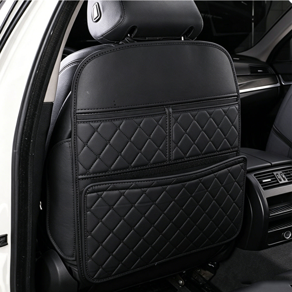 Car Back Seat Kick Mat Protector with Storage Pockets Backseat for Rear Seat Cover