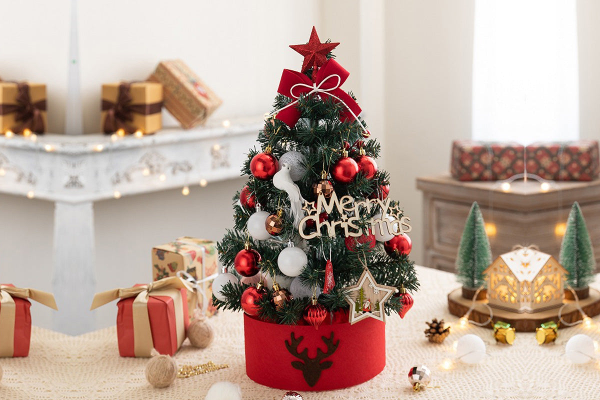 60cm Mini Desktop Christmas Tree with LED Lights Tabletop Ornament