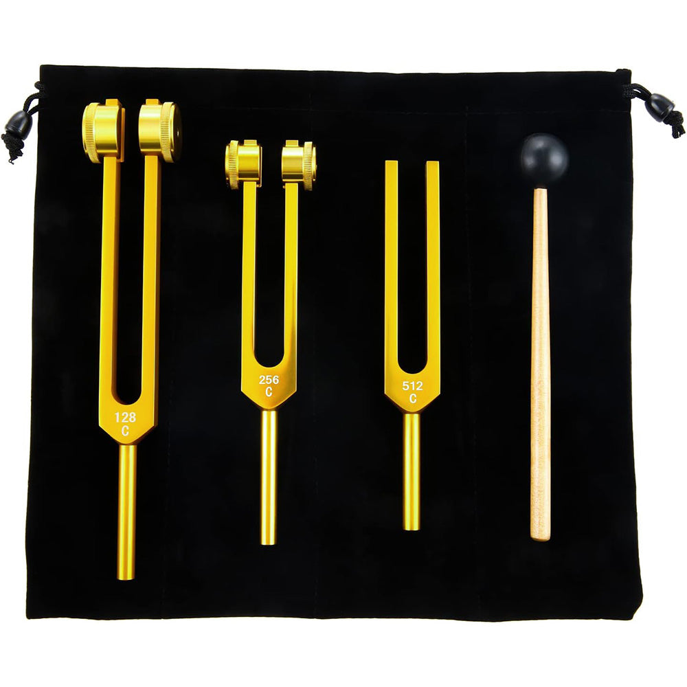 3Pcs Aluminum Tuning Forks Set 128Hz 256Hz 512Hz for Sound Healing Yoga Meditation