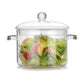 Glass Cooking Pot Double-Handled Heat-Resistant Clear Glass Stovetop Pot with Lid