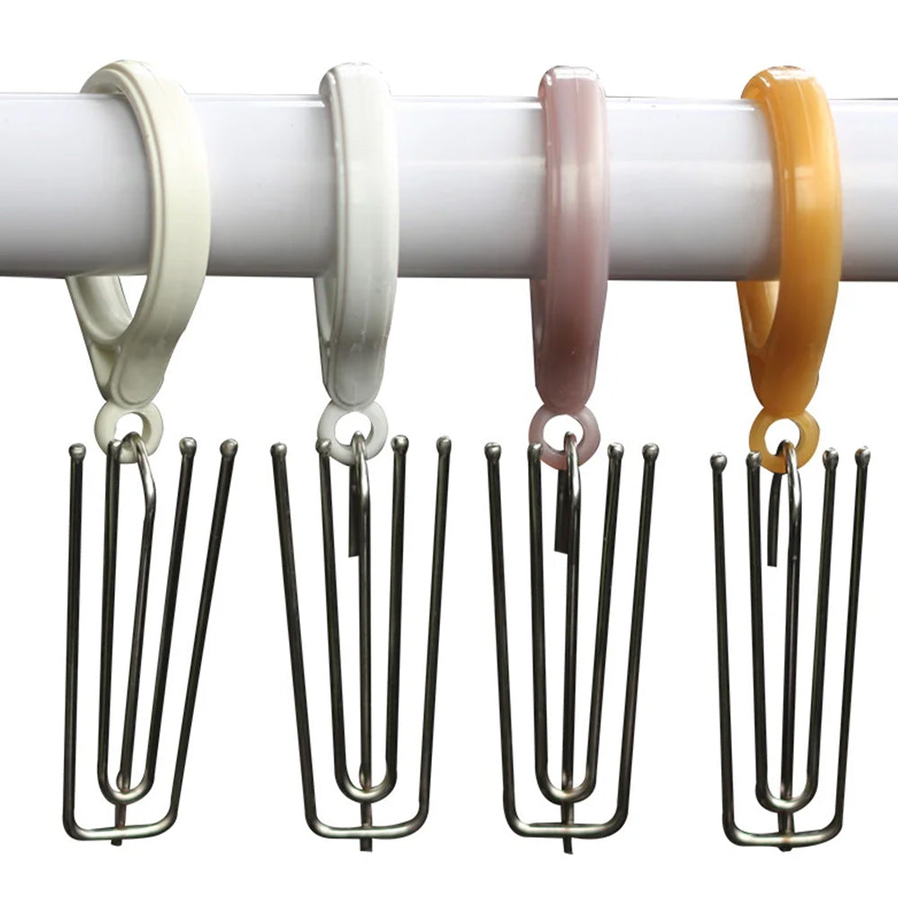 50Pcs 4 Prong Stainless Steel Pinch Pleat Curtain Hooks for Pleated Curtains