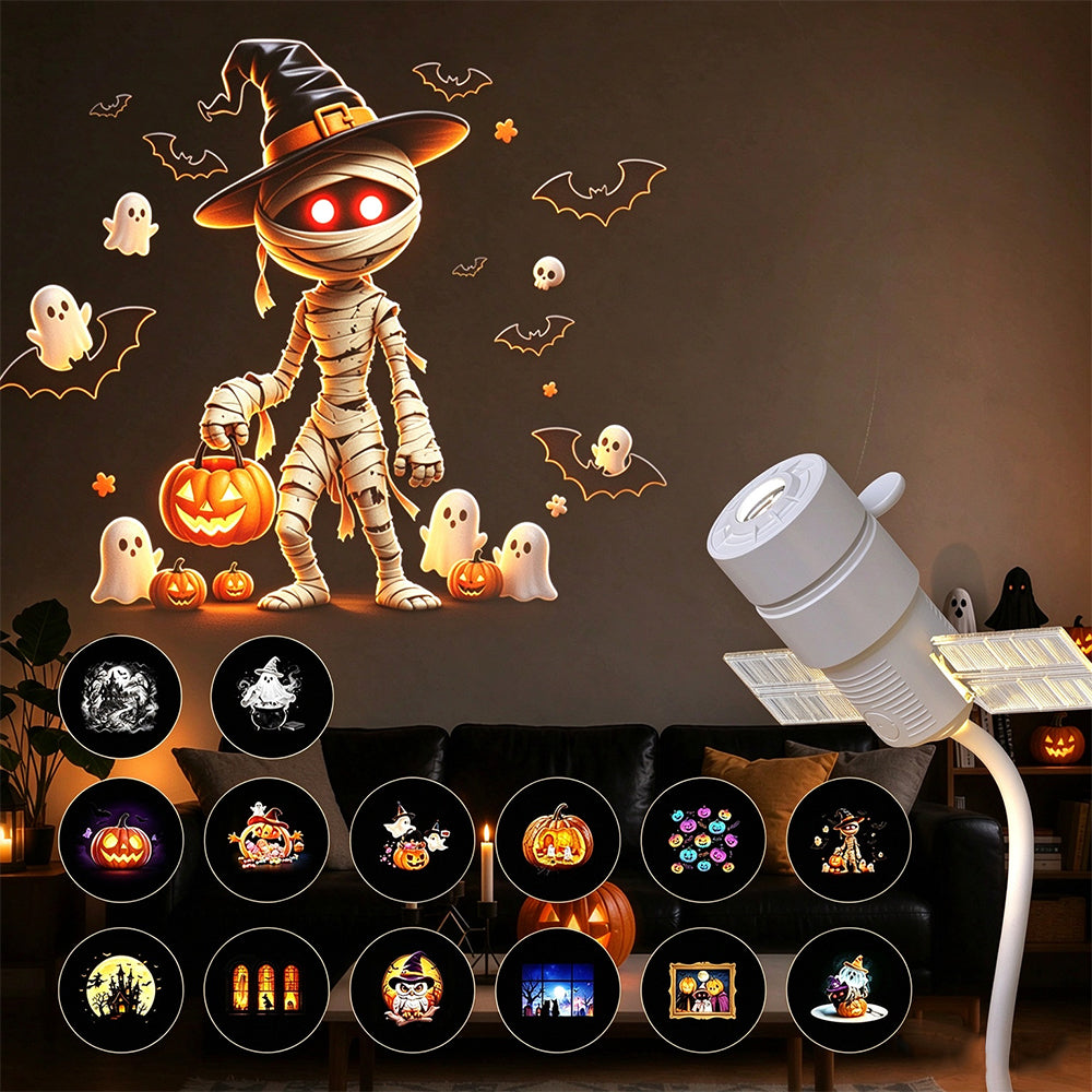 USB Halloween Satellite Projector Night Light with Changeable Slides