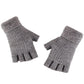 Winter Faux Alpaca Wool Thermal Men Knitted Half-Finger Gloves