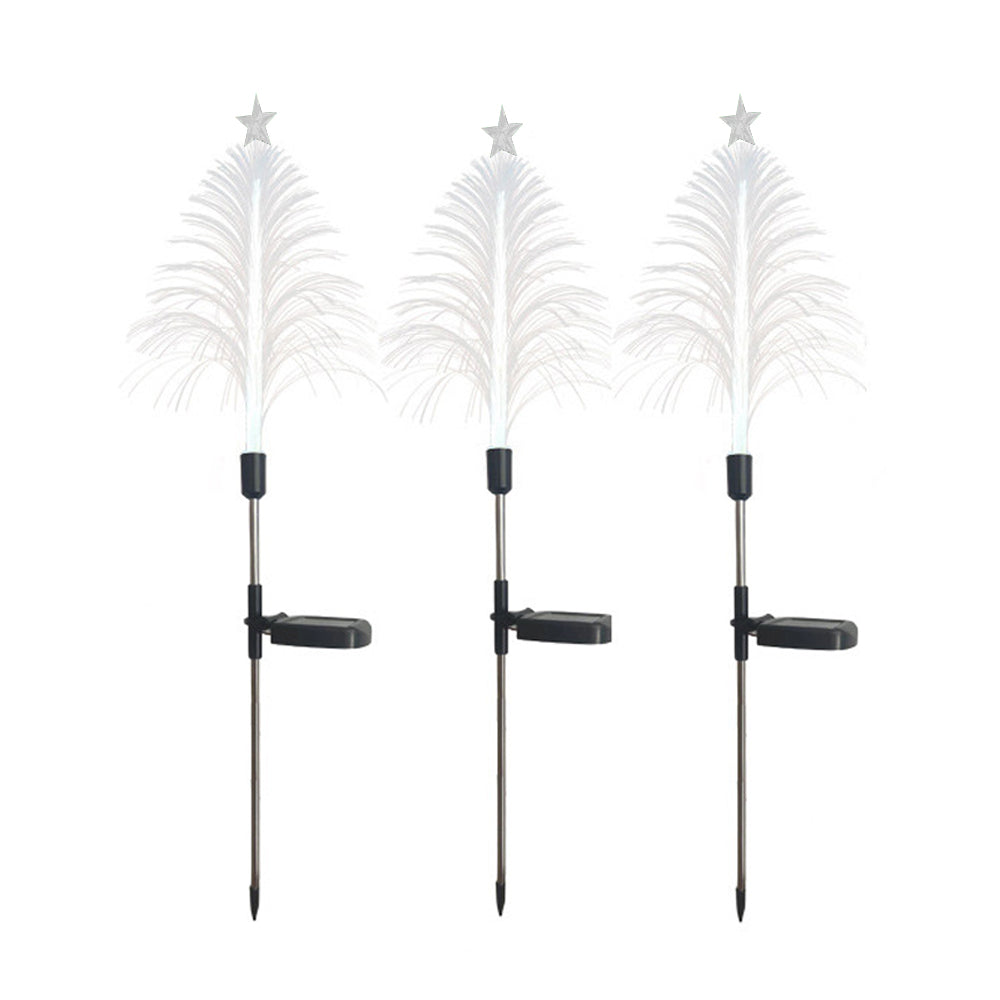 3Pcs Solar Fiber Optic Lights Christmas Trees Lights-Pentagram Christmas tree