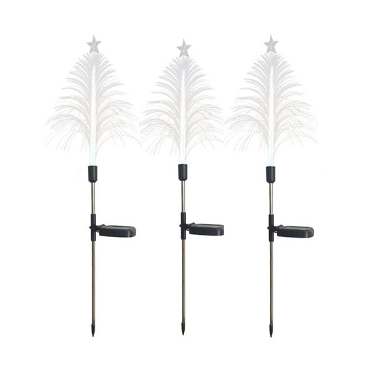 3Pcs Solar Fiber Optic Lights Christmas Trees Lights-Pentagram Christmas tree
