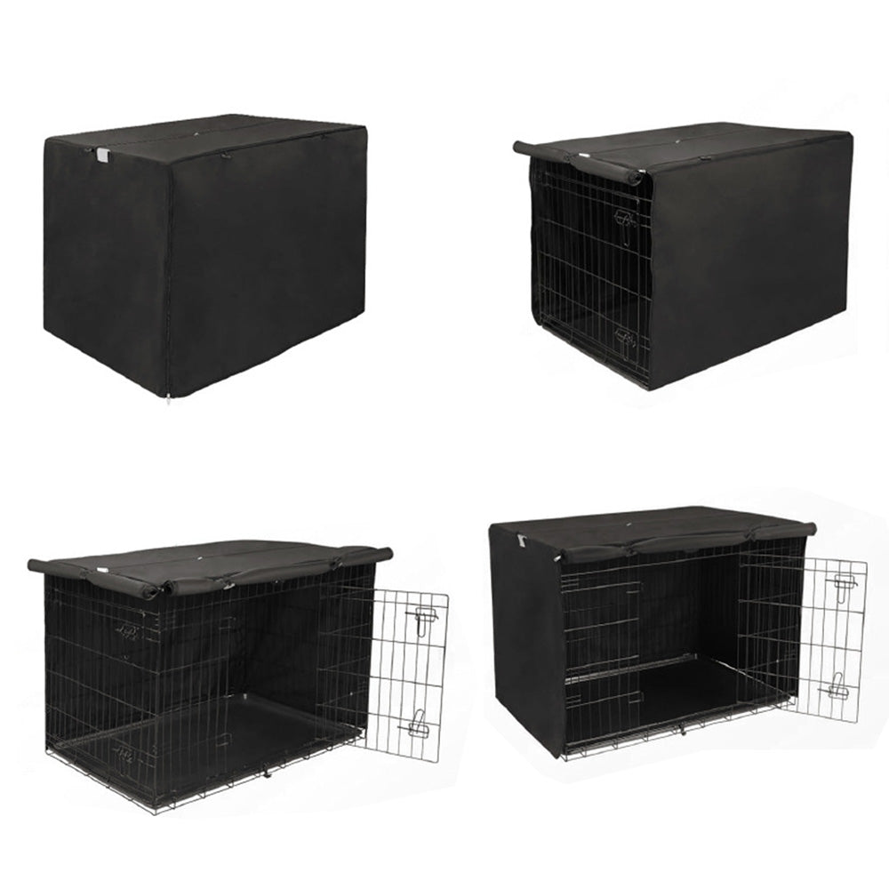 Breathable Oxford Fabric Dog Crate Cover with Front and Side Zipper Doors