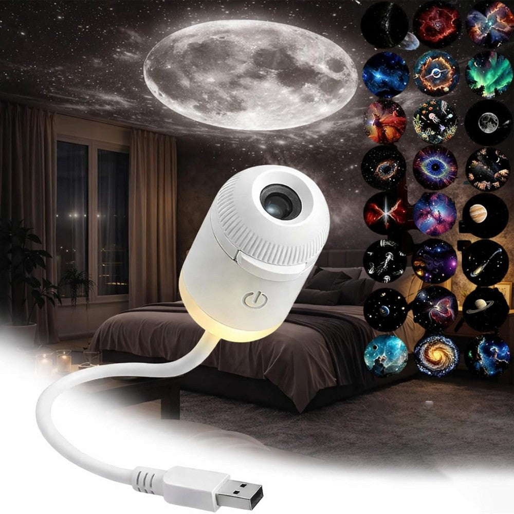 2-in-1 Galaxy Projector and Night Light 360-degree USB Galaxy Projector for Bedroom