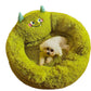 Green Monster Anti-Anxiety Plush Bed for Small Pets