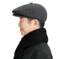 Men's Newsboy Cap with Ear Flaps Winter Warm Octagonal Hat Vintage Style Cap