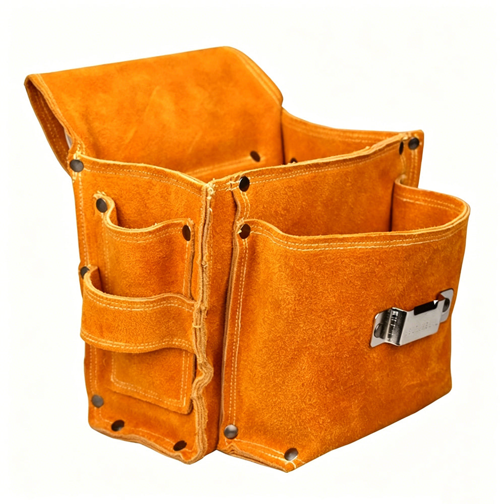 Leather Carpenter Nail Pouch Wear WaistBag Nail Holder Tool Belt Bag Hip Pouch