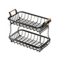 2-Tier Countertop Fruit Basket Rectangular Storage Stand for Kitchen