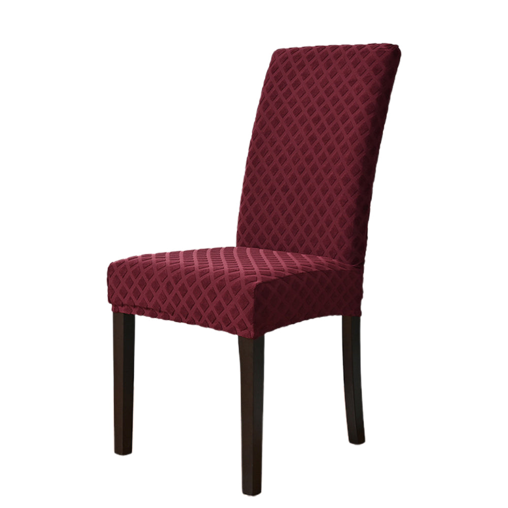 Jacquard Rhombus High Back Elastic Chair Cover