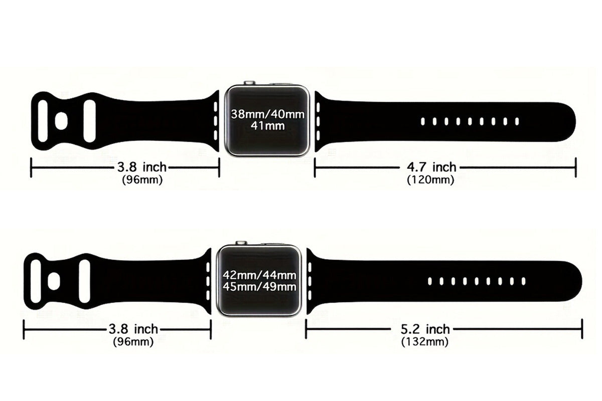 6Pcs Silicone Bands Replacement Wrist Sport Band for Apple Watch 38mm 40mm 41mm