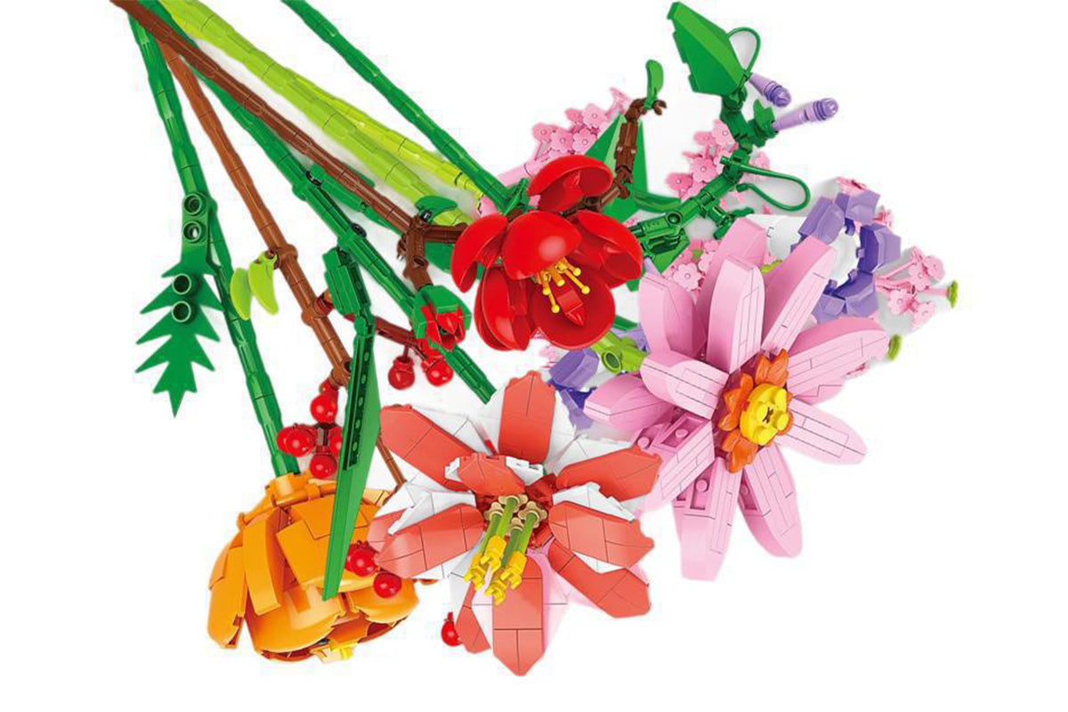 Flower Bouquet Building Blocks Advent Calendar Christmas Gift Box