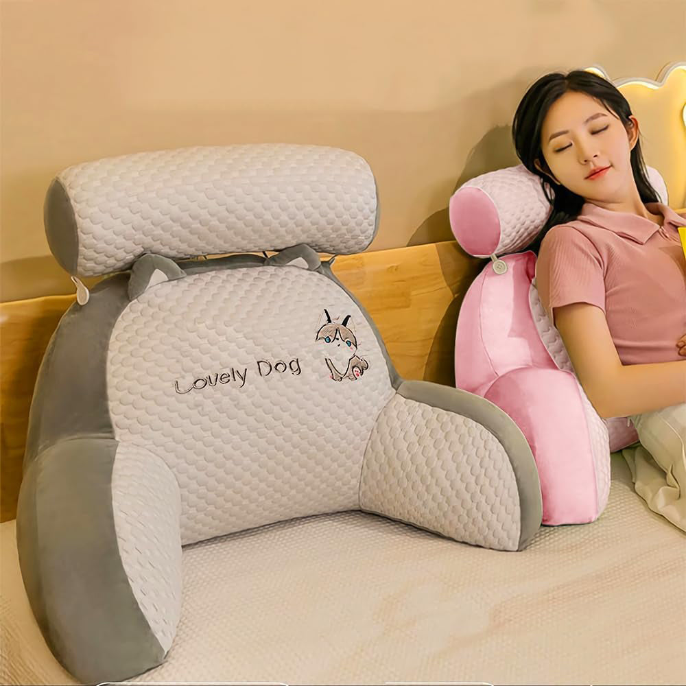 Bed Rest Pillow Neck Lumbar Support Seat Cushion with Arms