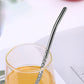 10 Pieces Stainless Steel Drinking Straws Reusable Filter Spoon-Rose Smooth Style