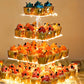 4-Tier Acrylic Cupcake Stand Display Tower with String Light