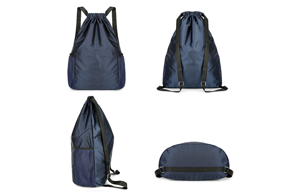Sport Drawstring Backpack With 2 Pockets Large Capacity Basketball Bag