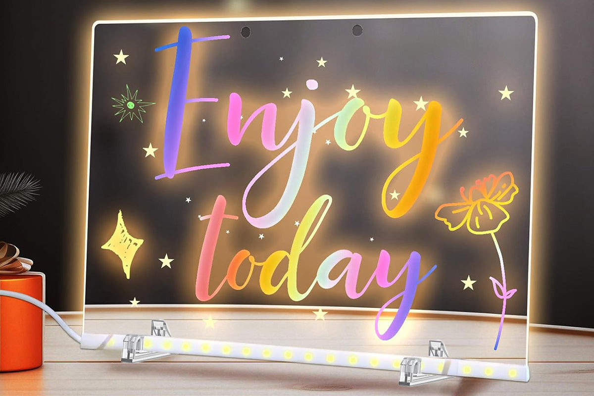 LED Drawing Board for Little Ones with Stand and Remote Dimming Colorful Light-Up Writing & Art Pad