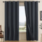 Blackout Curtain Panel with Black Liner Heat & Light Blocking Drapes