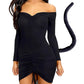 Black Cat Costume Set for Women-Queen Crown Pattern