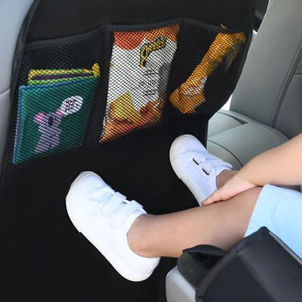 2 Piece Rear Auto Seat Back Covers and 3 Compartment Organizer Box