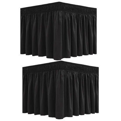 2Pcs Wrap Around Dust Ruffles Bed Skirt with Adjustable Elastic Belt